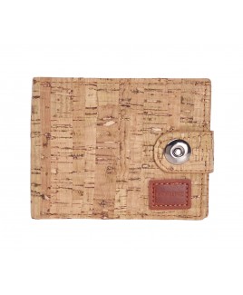RFID - Bifold Tabbed Notecase 3 Credit Cards & Inner Coin Pocket- Cork Finish