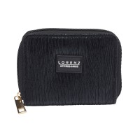 Lorenz Ruffled Textile Small Zip Round Purse in a Metallic Finish- Price Drop!