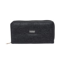 Lorenz Ruffled Textile Large Zip Round Purse in a Metallic Finish- Lower Price