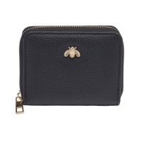 Lorenz Zip Round Compact Purse with Bee Motif