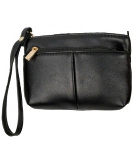 Lorenz Top Zip Purse with Front Zip & Wrist Strap