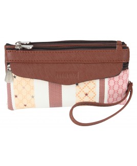 Lorenz Purse/Bag with Neck Strap Front Flap & Twin Top & Back Zip-CLEARANCE!