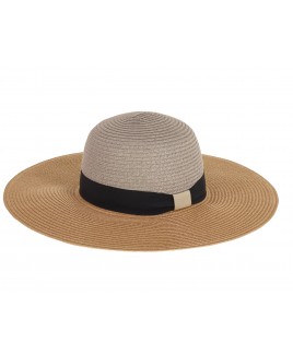 Ladies Wide Brim Contrast Sun Hat