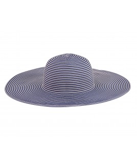 Ladies Extra-Wide Brim Stripy Sun Hat