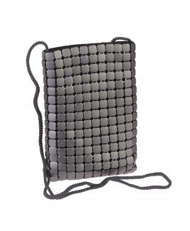 Slim Evening Bag with Top Zip and Large Mesh Design-CLEARANCE