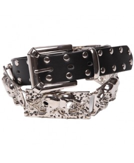 Unisex Belt with Metal Skull Links- - CLEARANCE!