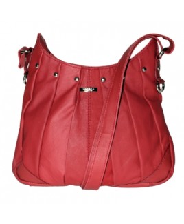 Lorenz Pleated Cow Hide Top Zip Bag-LOWER PRICE!