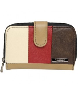 Lorenz Accessories Multi Cowhide Zip Round RFID Proof Purse- PRICE DROP!