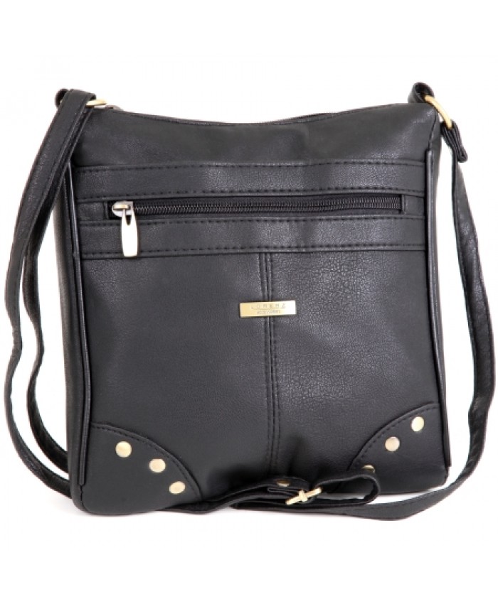 Lorenz Leather Grained PU Multi Zip Cross-Body Bag | Stafford Wholesale