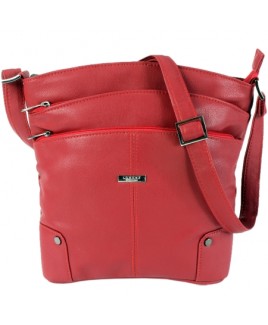 Lorenz Leather Grain PU Top Zip Bag with Front & Back Pockets- New Low Price!!!!