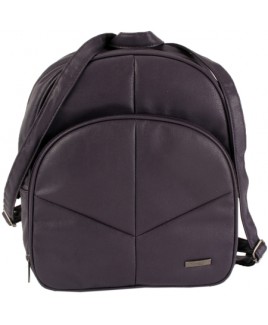 Lorenz Leather Grain PU Zip Round Backpack