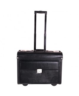 Grained PVC Pilot Trolley Case with Document Pocket- PRICE DROP!