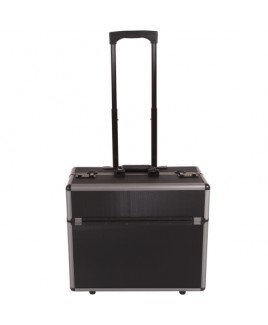 Black Aluminium Skinned Pilot Case with Wheels - NEW STOCKS!