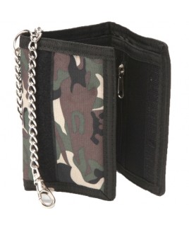 Lorenz Camouflage Print Polyester Wallet with Chain 