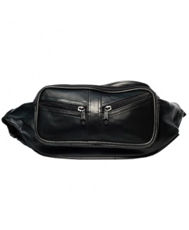 Soft Leather Look PU Bumbag with 5 Zips