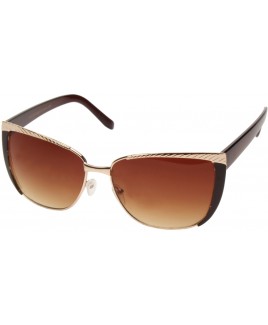 Cat Eye Style Sunglasses with Gold/Brown Frame - SALE PRCE !