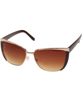 Cat Eye Style Sunglasses with Gold/Brown Frame - SALE PRICE !