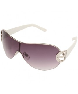 Oversized Sunglasses with Silver Metal & White Plastic Frames - SALE PRICE !