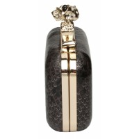 ***** Snake Grain PU Clutch Bag Gold Knuckle Rings- FLASH SALE- WHILE STOCKS LAST!!!- GREAT STOCKING FILLER
